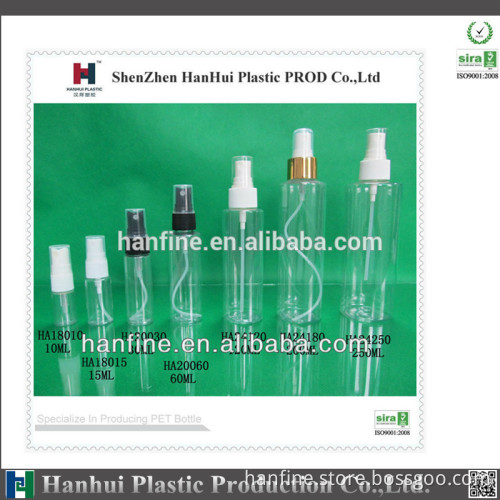 Han hui brand PET plastic bottle for cosmetics/30ML-1000ml/sprayer bottles